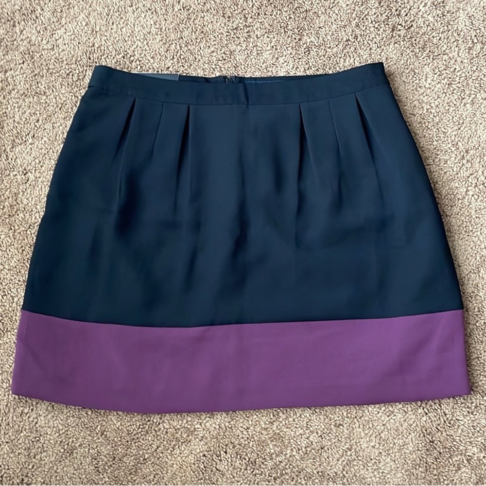 Womens Banana Republic Black/Purple Colorblock Professional Skirt - 8